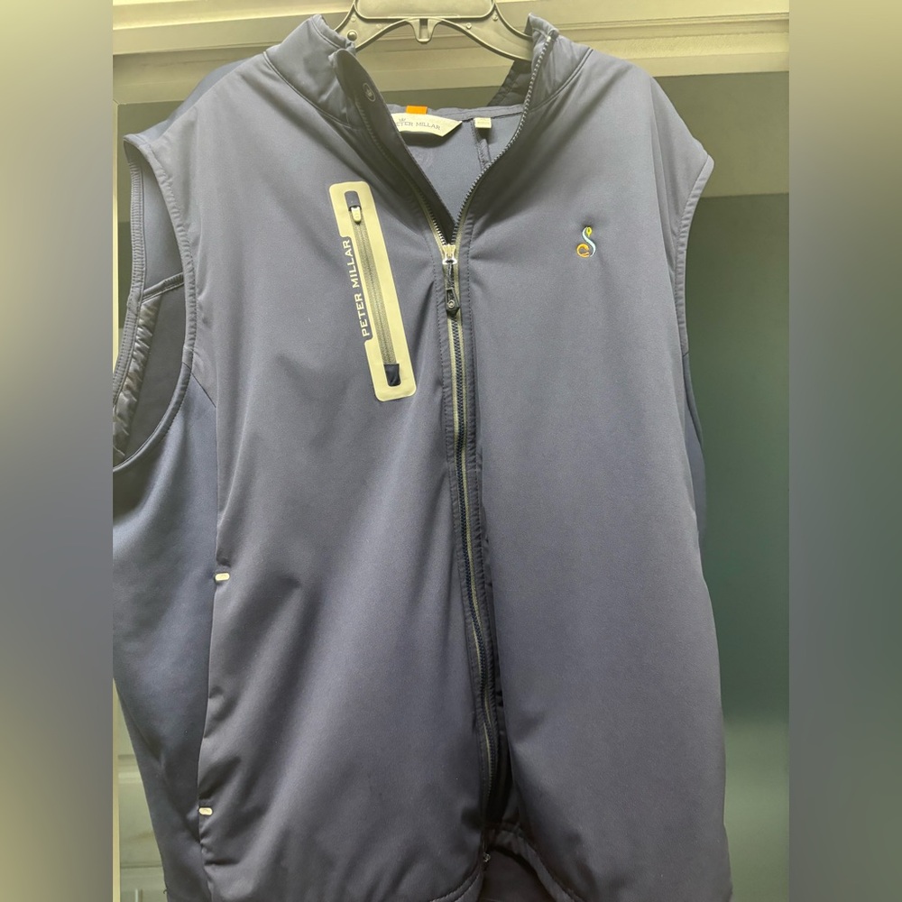 Peter Miller Blue Full Zip Vest EUC- Streamsong Logo